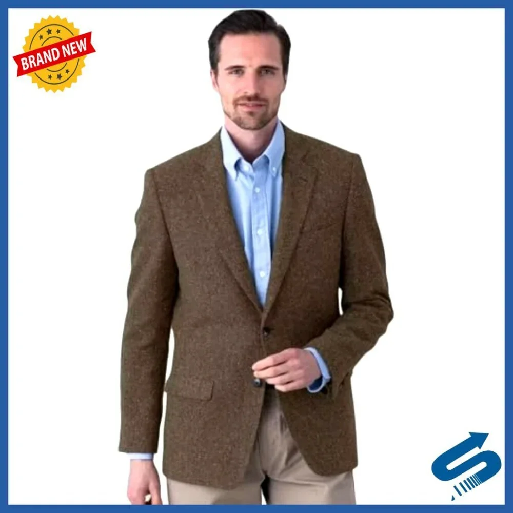 Herringbone Tweed Blazer Lightweight Sport Coat Business Casual Jacket XXL
